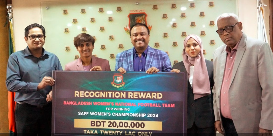 BCB rewards Tk-20-lac to women's football SAFF team today