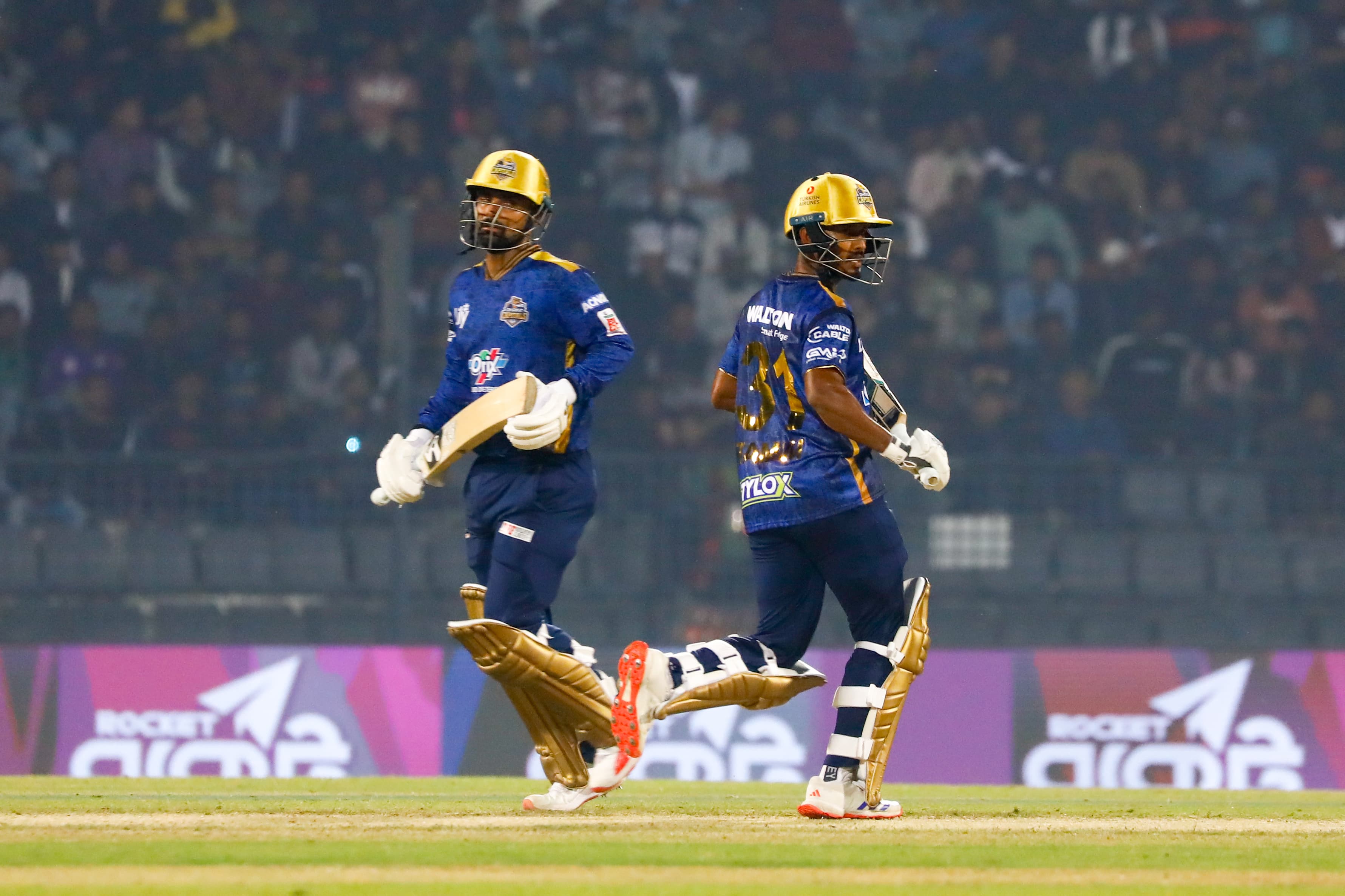 Litton Das (L) with Tanzid Hasan during their record breaking match, Cricfrenzy