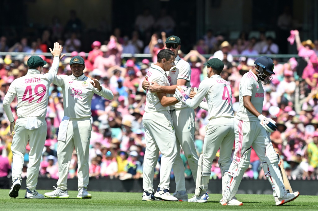 Australia team celebrate, AFP