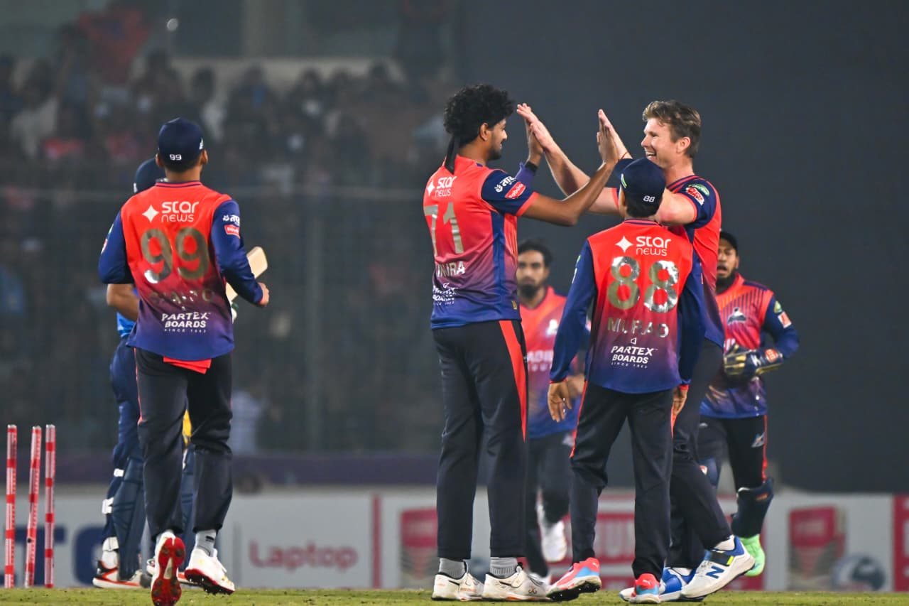 Rajshahi Warriors' players celebrate