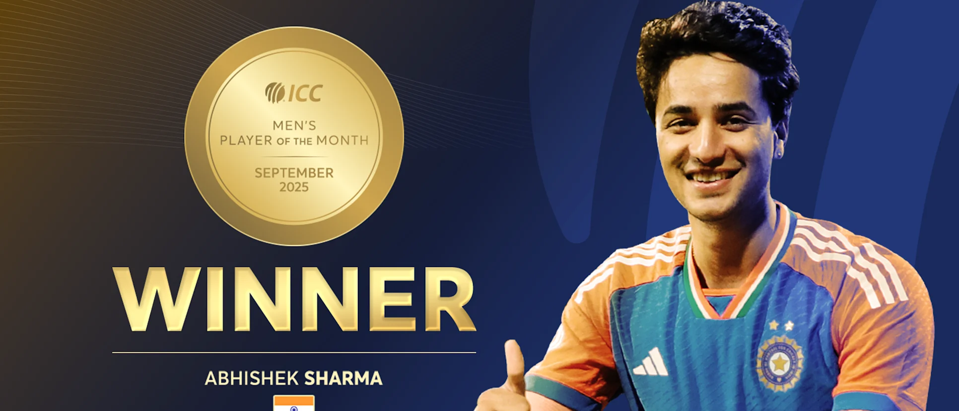 Abhishek Sharma wins ICC Men’s POTM award for September