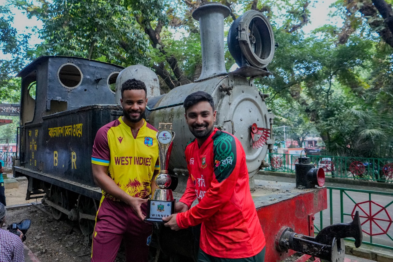 Bangladesh- West Indies T20 series trophy unveiled at Chattogram’s historic CRB