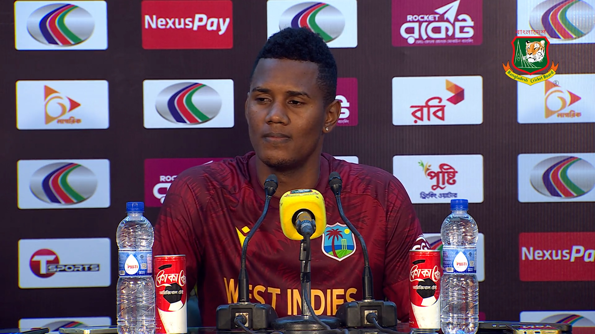 Akeal Hosein thought his TV was broken after seeing Mirpur’s black pitch