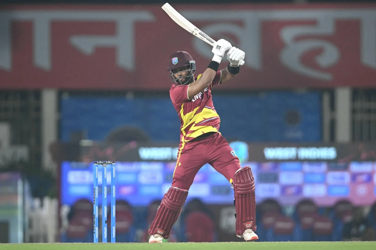 Shai Hope went for his shots despite West Indies losing two wickets early