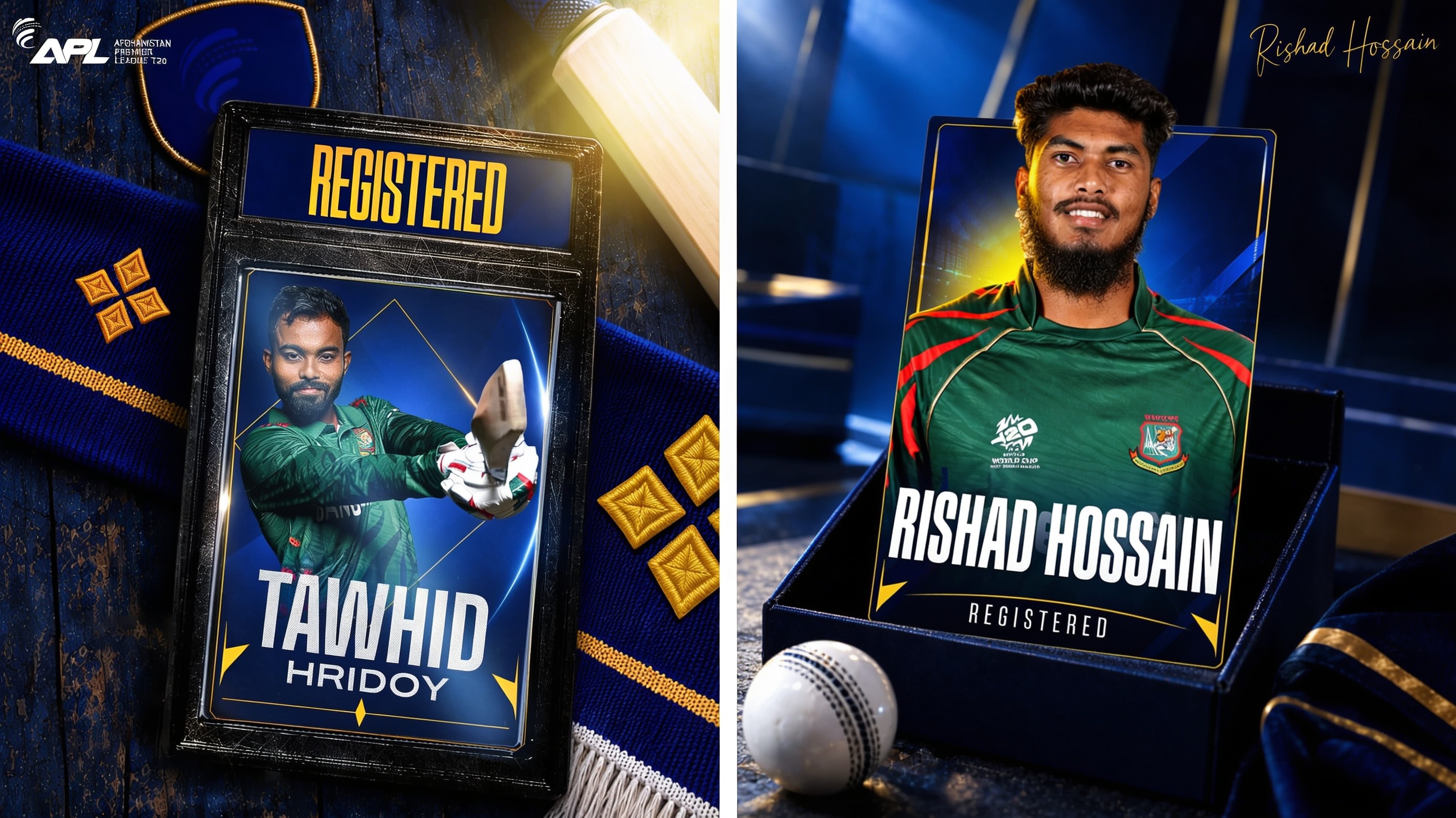 এপিএলের ড্রাফটে হৃদয়-রিশাদ