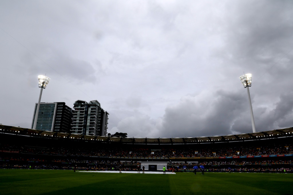 Rain twice stopped play in the morning session of the first day of the third Test match Australia and India in Brisbane