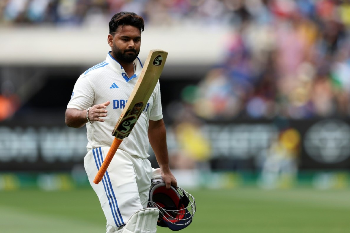 Rishabh Pant leaves the field after being caught by Nathan Lyon off Scott Boland, AFP