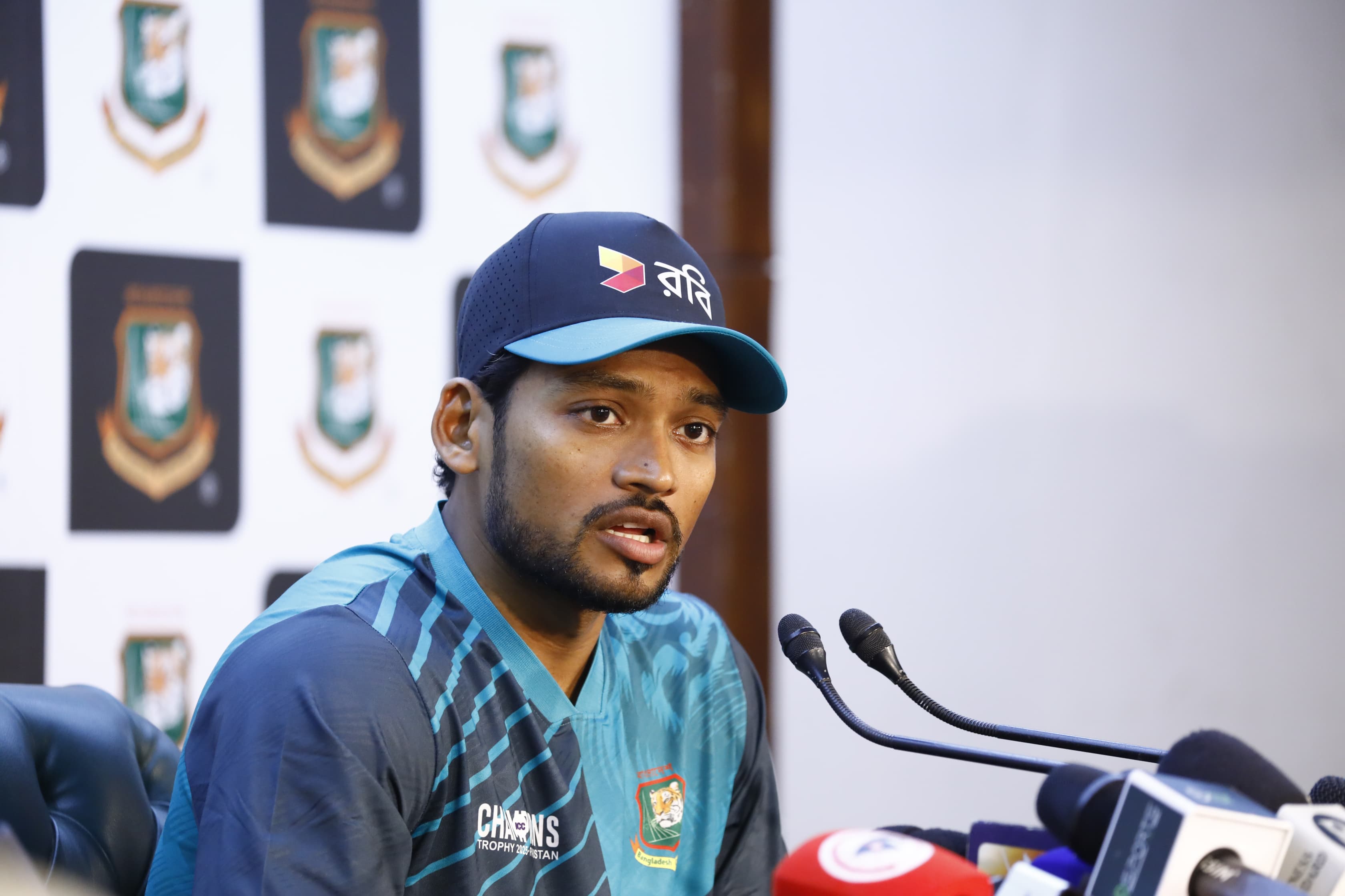 Najmul Hossain Shanto during press meet, Cricfrenzy