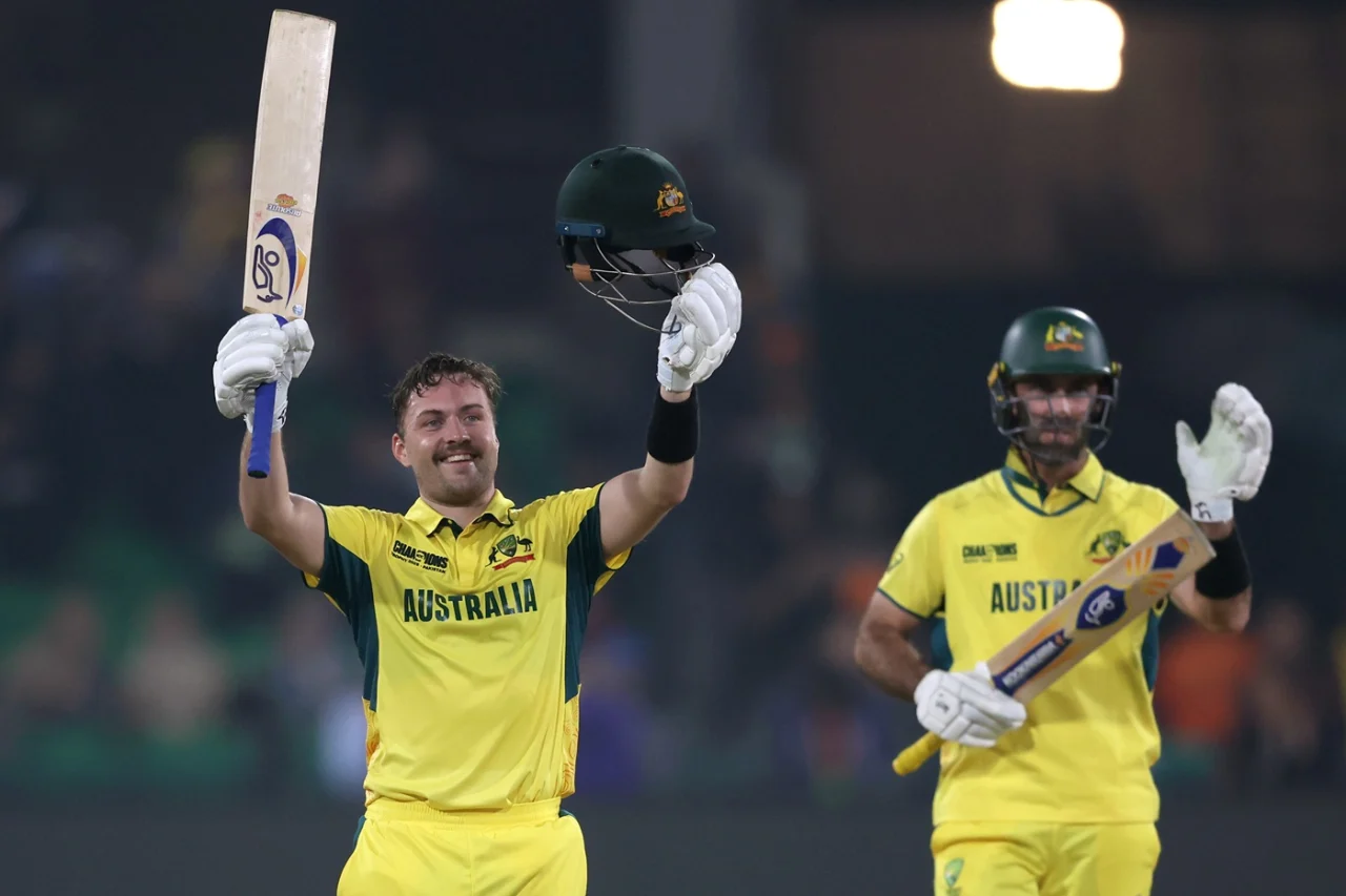 Josh Inglis celebrates his century