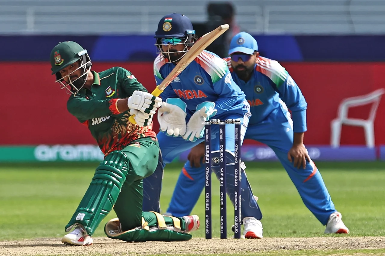 Towhid Hridoy plays a shot against India , Cricfrenzy