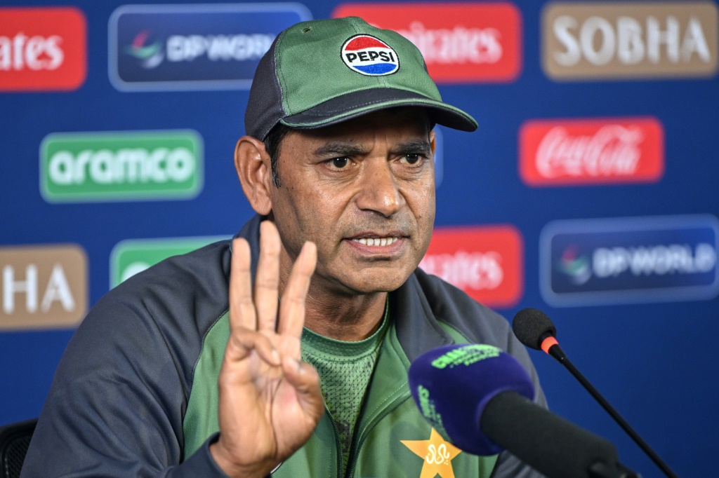 Pakistan's head coach Aaqib Javed speaks to the media, AFP