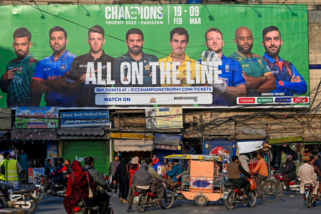 A billboard in Lahore touting the Champions Trophy, AFP