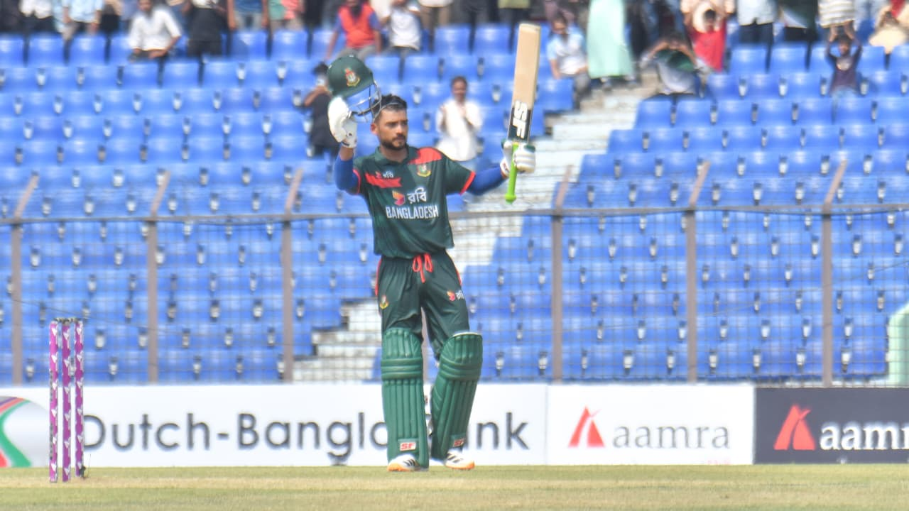 Shanto century powers Bangladesh to 265 in series decider