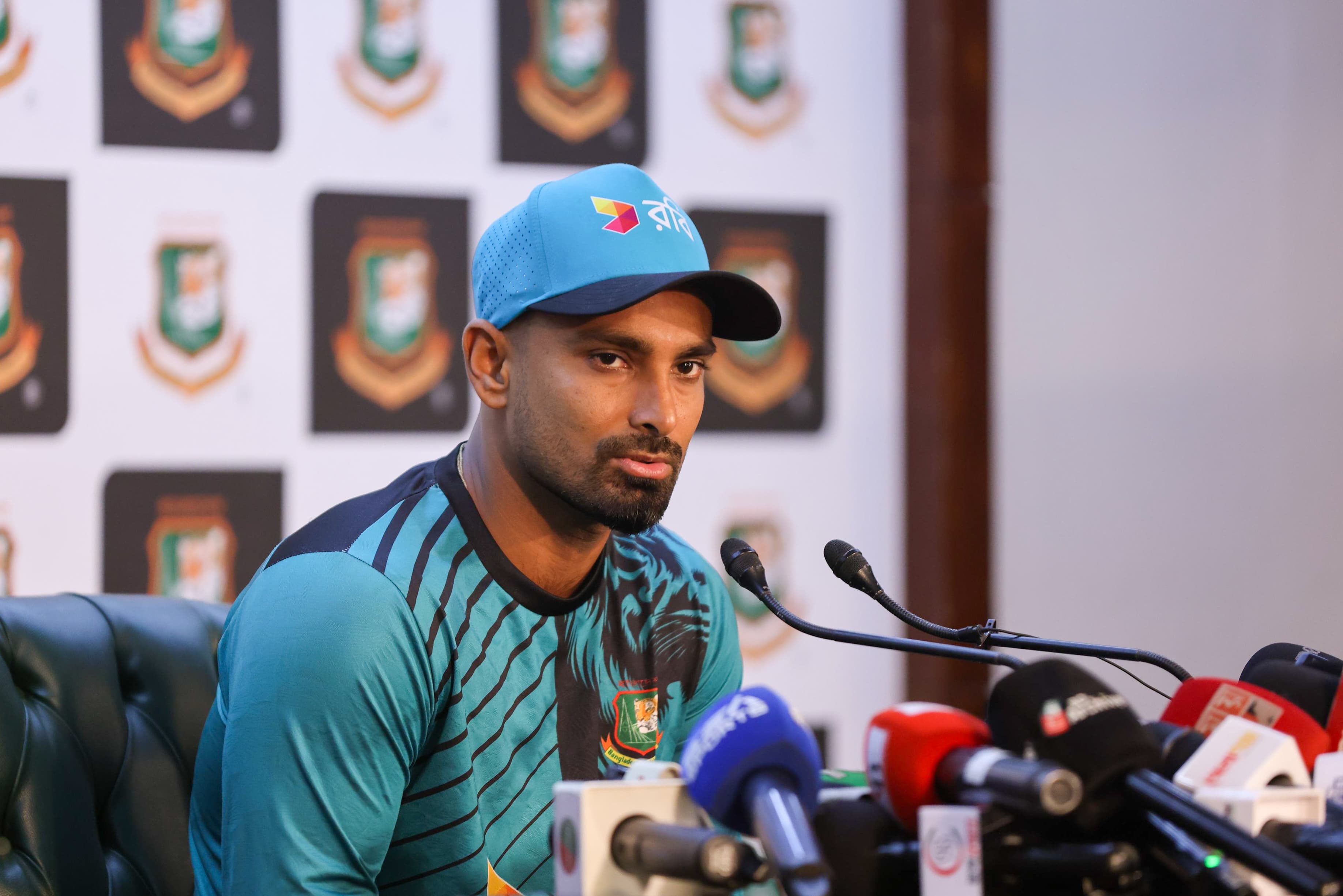 Litton Das during press meet, Cricfrenzy