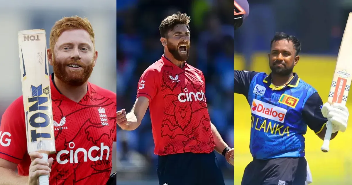 জনি বেয়ারস্টো, রিচার্ড গ্লিসন ও চারিথ আসালাঙ্কা (বাম থেকে), ফাইল ফটো
