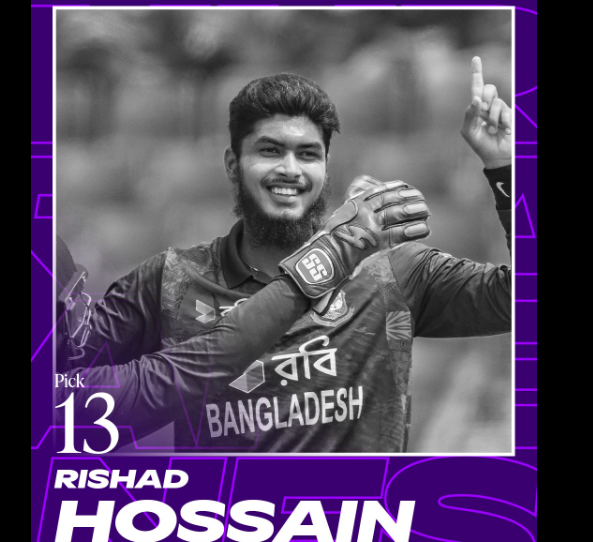 বিগ ব্যাশে দ্বিতীয়বারের মত হোবার্ট হারিকেন্সে রিশাদ, ফেসবুক থেকে নেয়া
