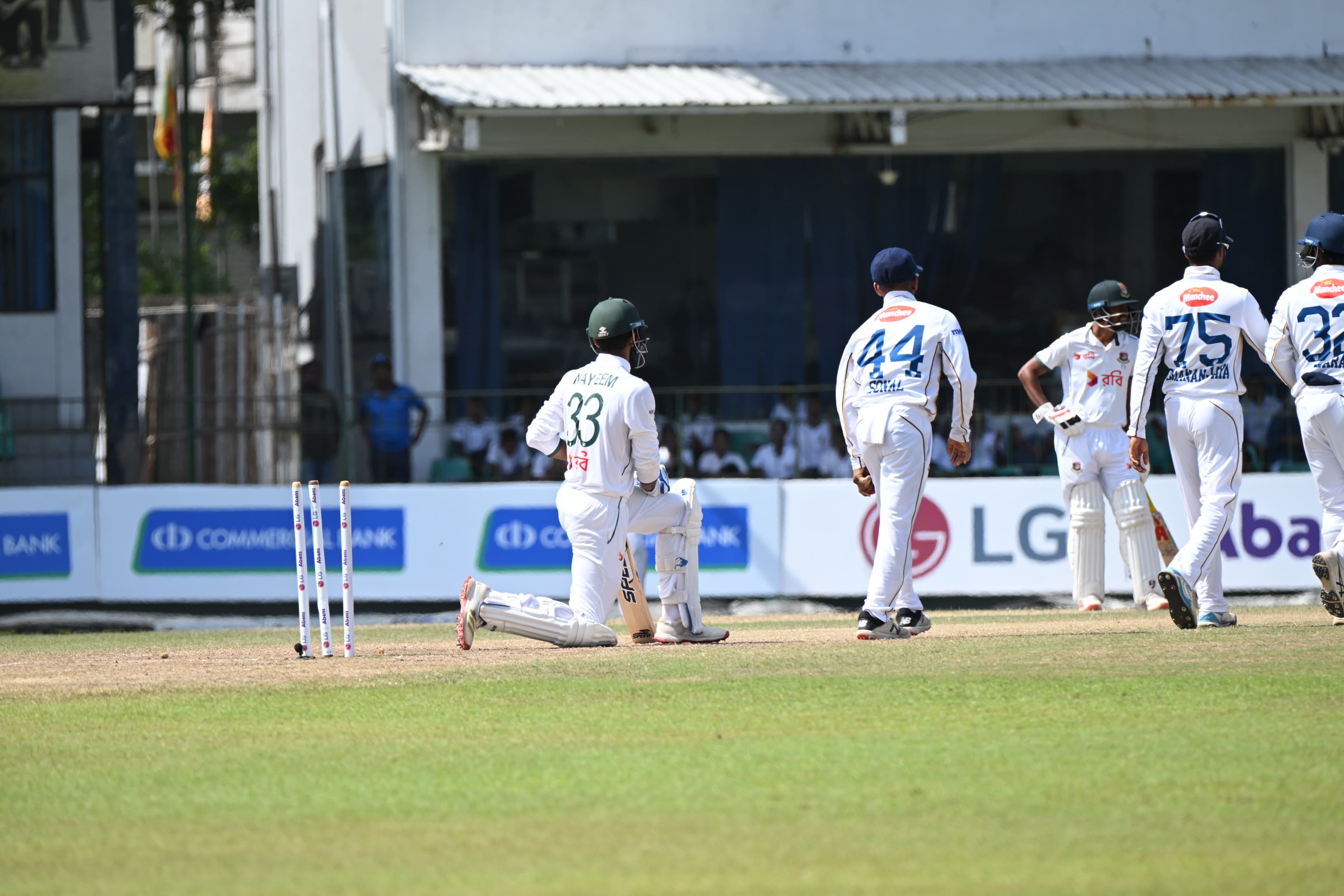 Nayeem Hasan, who remained unbeaten overnight, couldn't hold on for long, Cricfrenzy