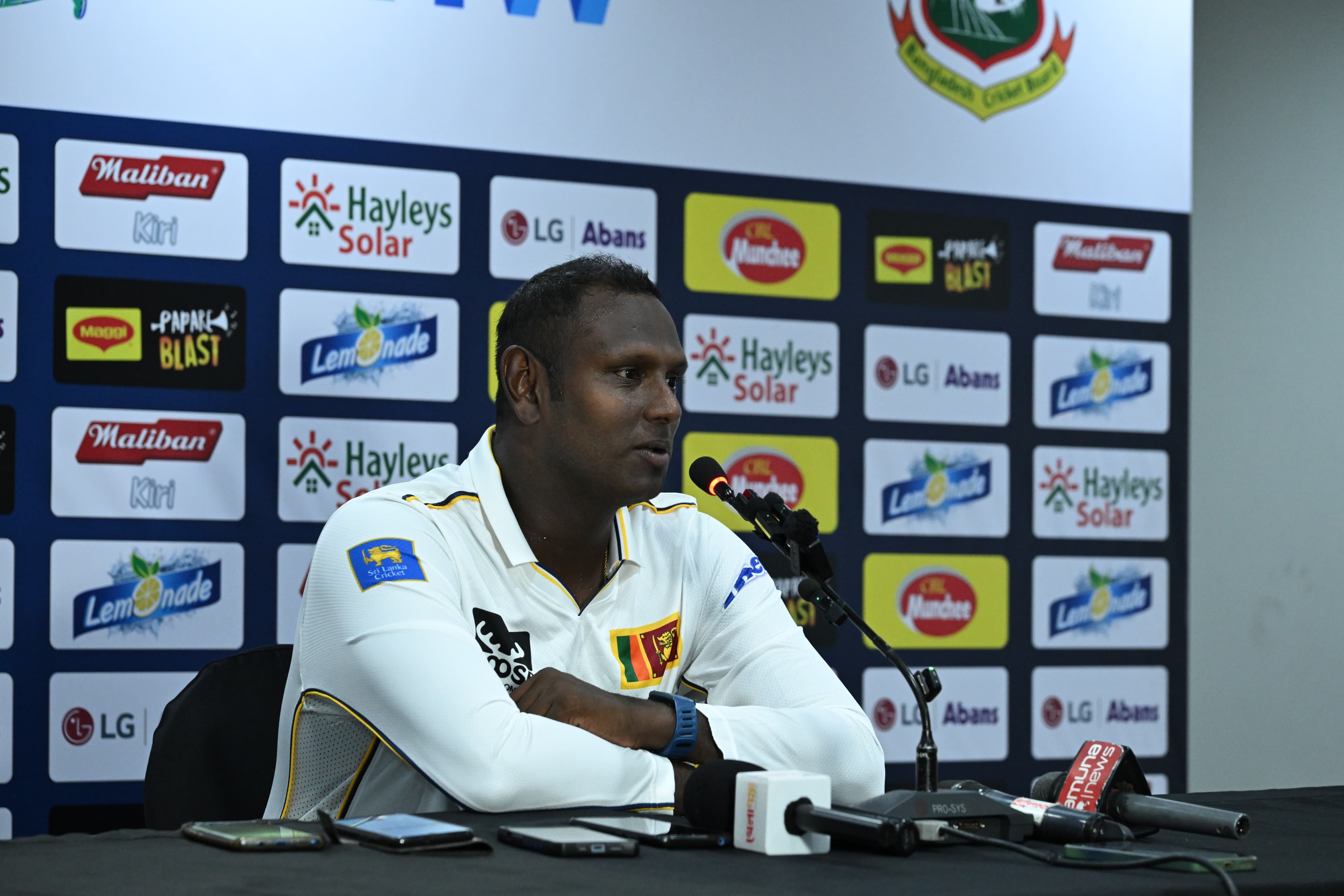 Angelo Mathews during today's press meet, Cricfrenzy