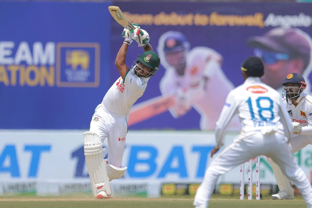 Najmul Hossain Shanto used his feet against spin