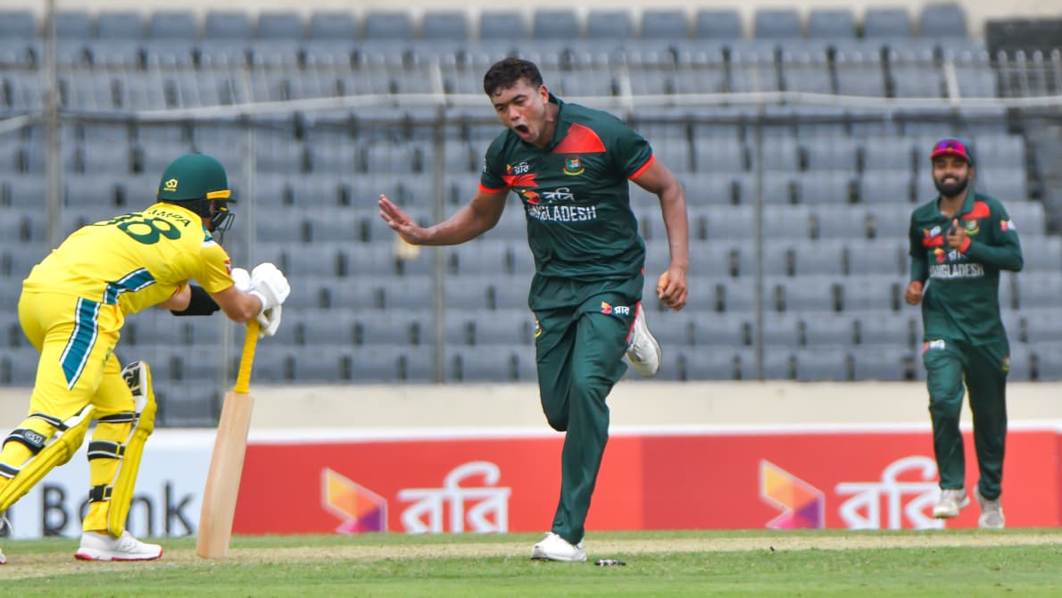 Taskin Ahmed celebrates a wicket, Cricfrenzy