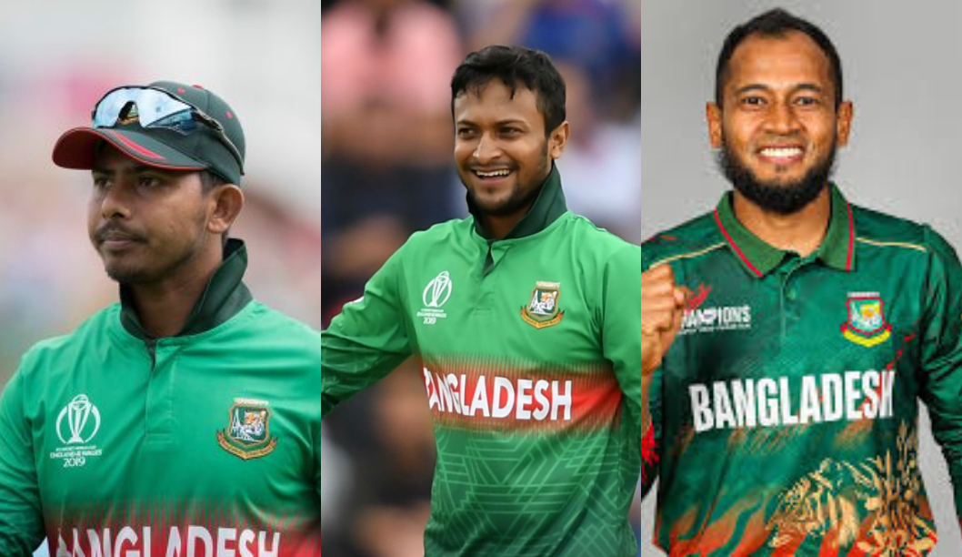 মোসাদ্দেক হোসেন সৈকত, সাকিব আল হাসান ও মুশফিকুর রহিম, ফাইল ফটো