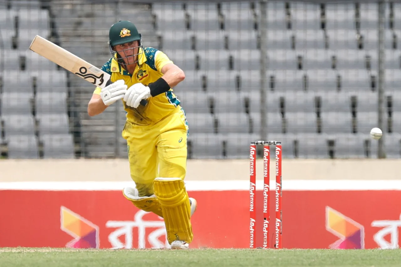 Marnus Labuschagne plays a shot