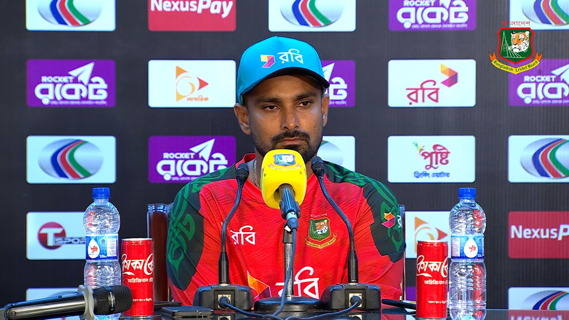 সংবাদ সম্মেলনে লিটন দাস, বিসিবি
