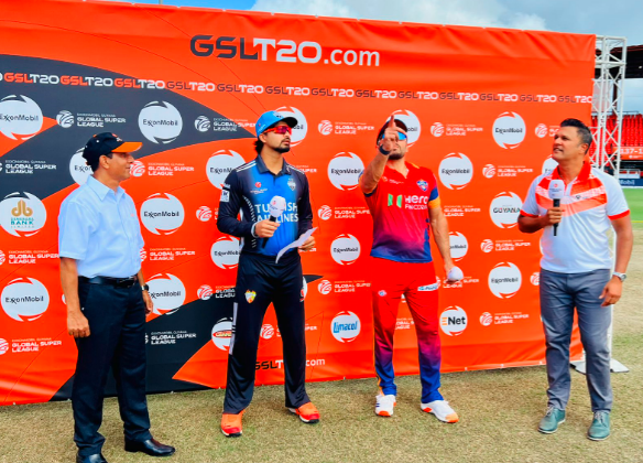 Two team captains during toss
