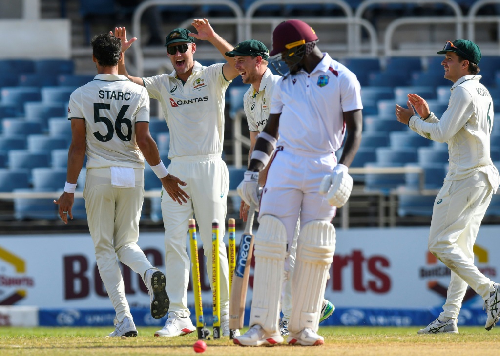 Jayden Seales was last man out as West Indies narrowly avoided the lowest team score in Test history against Australia