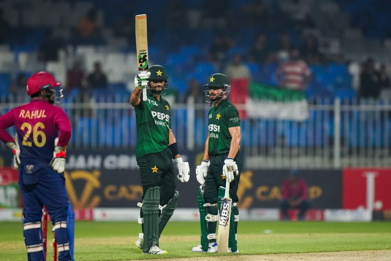 Hasan Nawaz celebrates his half-century