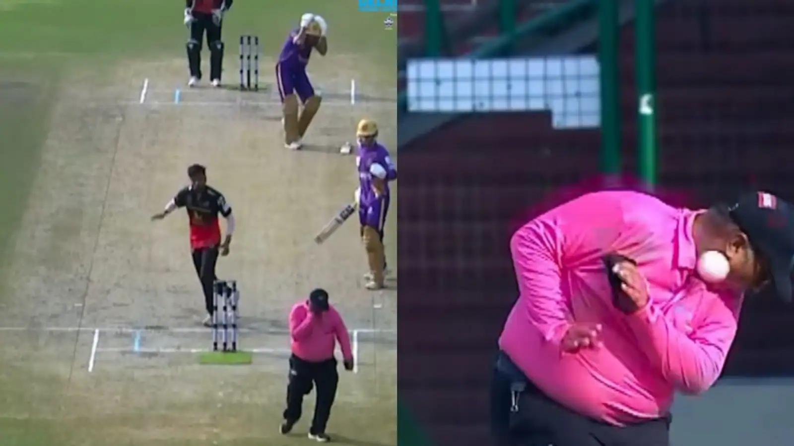 ব্যাটারের শটে বল মুখে লাগায় আইসিউতে আম্পায়ার