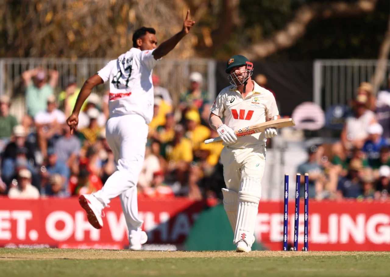 Australia lose three wickets after skittling Bangladesh for 64