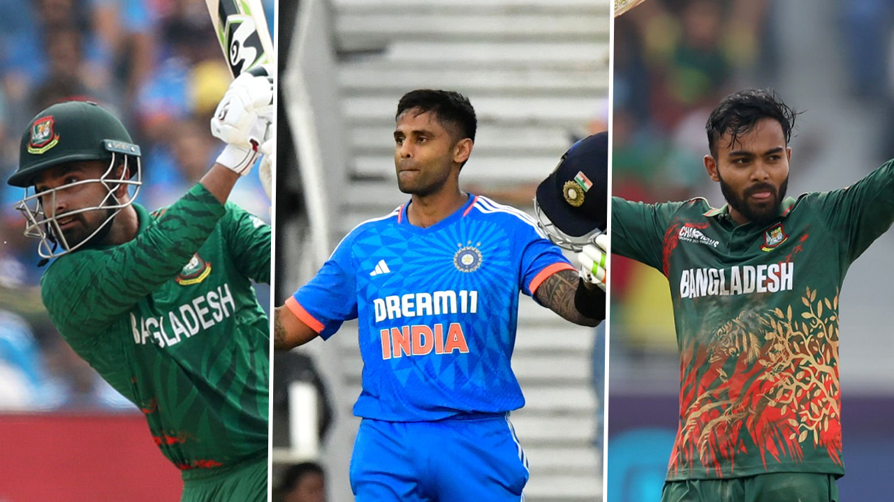 লিটন দাস, সূর্যকুমার যাদব ও তাওহীদ হৃদয়, ফাইল ফটো